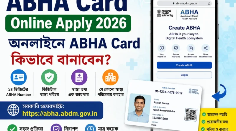 ABHA Card Online Apply 2026 | অনলাইনে ABHA Card কীভাবে বানাবেন
