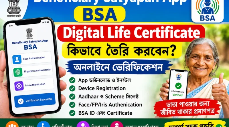Beneficiary Satyapan App BSA দিয়ে Digital Life Certificate 2026 | ভাতা Online Verification
