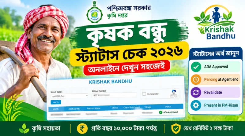 কৃষক বন্ধু স্ট্যাটাস চেক ২০২৬ | Krishak Bandhu Status Check